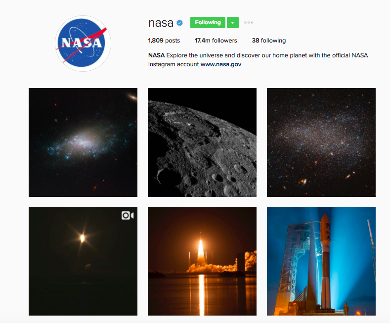 Best Instagram Brands: 10 Creative Brands to Follow for Inspiration: Nasa